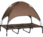 PawHut Haustierbett mit Baldachin, erh&ouml;htes Hundebett outdoor, atmungsaktiv,