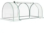 Outsunny Gew&auml;chshaus Treibhaus mit T&uuml;r 200x100x80cm, Fr&uuml;hbeet aus Stahl und...
