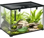 PawHut Terrarium f&uuml;r Reptilien 50 x 30 x 35 cm, Glasterrarium F&uuml;tterungsbox f&uuml;r