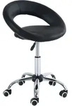 HOMCOM Rollhocker Arbeitshocker Drehhocker B&uuml;rostuhl h&ouml;henverstellbar, PU+Metall,
