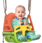 Outsunny Babyschaukel Indoor, mit Sicherheitsgurt, bis 70 kg, l&auml;ngenverstellbare