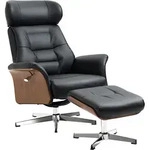 HOMCOM Relaxsessel mit Hocker und Liegefunktion, drehbarer Fernsehsessel bis...