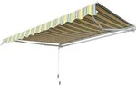 Outsunny Gelenkarmmarkise mit Handkurbel 2,95x2,45m f&uuml;r Balkon, Gelb/Grau,