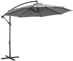 Outsunny Sonnenschirm Kurbelschirm mit Stahlgestell und Polyestergewebe Grau
