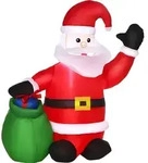 HOMCOM LED Weihnachtsfigur aufblasbar Schneemann Weihnachtsmann 70x45x120cm