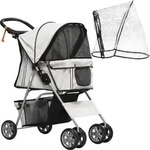 PawHut Hundebuggy Faltbarer Hundewagen bis 20 kg mit Regenverdeck Becherhalter