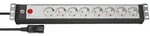 Premium-Line 19" Steckdosenleiste f&uuml;r Schaltschr&auml;nke 8-fach schwarz/lichtgrau 3m