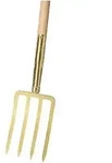 Spatengabel mit Stiel, 4 Bajonettzinken - gold