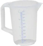 Messkanne 1l PP geschlossener Griff transparent 2Skal. &Oslash;117x165mm Auslaufnase -