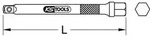 1/4" Verl&auml;ngerung mit Antriebssechskant, 400mm