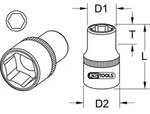 EDELSTAHL 3/4" 6kant-Stecknuss, 36mm