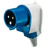 CEE-Stecker 3p 16A IP44 230V/blau 6h abgewinkelt Schraubklemmen Knickschutzt&uuml;lle