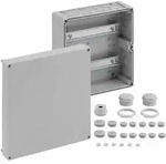 Abzweigkasten IP65 300x300x132mm gr Kst Tragschien Wand/Decke halogenfrei