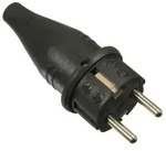 Vollgummi-Stecker, schwarz schwere Ausf&uuml;hrung max. Querschnitt 1,5mm2 230V/16A, IP44