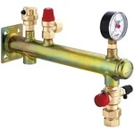 Gef&auml;&szlig;anschlussgruppe 3/4" x3 b, Stahl, bis 20 kW, mit Schnellkupplung