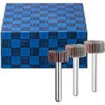 F&auml;cherschleifer-Set 3-tlg. Korund &Oslash; 20x10mm Schaft-&Oslash; 6 mm A60, 80,120 f&uuml;r