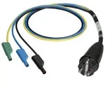 Schutzkontaktstecker mit 4 mm Stecker. F&uuml;r Ger&auml;te ohne Schutzkontaktstecker.