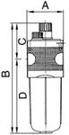 Nebel&ouml;ler &raquo;multifix&laquo;, mit PC-Beh&auml;lter und Schutzkorb, BG 1, G 3/8 (L 12 S)