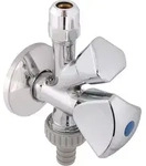 Kombi-Eckventil 3/8", poliert, verchromt, mit Dreikanthaubengriff