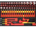 3/8"+1/2" Isolierter Steckschl&uuml;ssel-Satz mit Drehmomentschl&uuml;ssel in