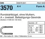 Rohrschelle Rundstahlb&uuml;gel DIN 3570 Edelstahl A4 &oslash;120mm NW 100 M16