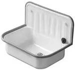 Stahl-Ausgussbecken 49,7x38,3x33cm, o &Uuml;L, o HL, wei&szlig; emaliert