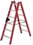 Stufen-Stehleiter beidseitig begehbar GFK / Alu 2x6 Stufen