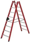 Stufen-Stehleiter beidseitig begehbar GFK / Alu 2x8 Stufen
