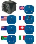 Reisestecker-Set mit 10A Sicherung, 7 Stecker f&uuml;r mehr als 150 L&auml;nder
