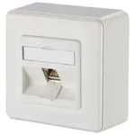 Anschlussdose E-DAT modul, Aufputz, Cat. 6A, 8(8), reinwei&szlig;