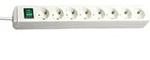 Eco-Line Steckdosenleiste 8-fach, Kindersicherung, Schalter, 3m Kabel wei&szlig;