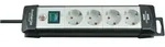 Premium-Line Steckdosenleiste 4-fach, 45&deg;-Steckdosen, schwarz/grau