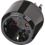 Reisestecker f&uuml;r Italien Steckdose und Euro Stecker, schwarz