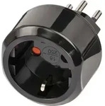 Reisestecker f&uuml;r Schweiz Steckdose und Euro Stecker, schwarz