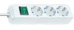 Eco-Line Steckdosenleiste 3-fach mit Kindersicherung, Schalter, wei&szlig;