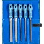 Werkstattfeilen-Set WR 5-tlg. in Rolltasche 200mm Hieb 3 f&uuml;r Feinbearbeitung,