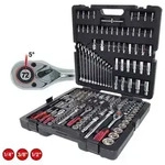 1/4"+3/8"+1/2" CHROMEplus Steckschl&uuml;ssel-Satz, 216-teilig