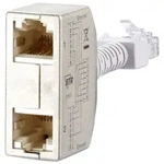 Cable-sharing-Adapter, Fast Ethernet/Fast Ethernet, silber