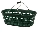 Gartenkorb 15 kg, gr&uuml;n, oval mit Doppelklappb&uuml;gel