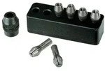 MICROMOT-Stahlspannzangen, 6 St&uuml;ck von 1 bis 3,2mm, mit Halter