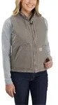 Damen Weste SHERPA LINED MOCK NECK VEST, taupe grey, Gr&ouml;&szlig;e XS - taupe grey -...