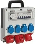 Wandverteiler IP44 Stromverteiler 32A, mit FI-Personenschutzschalter 30mA