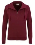 Damen Sweatjacke College 406, weinrot, Gr&ouml;&szlig;e XS - weinrot - XS