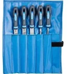 Werkstattfeilen/-raspel-Set 5-tlg. in Rolltasche 200mm f&uuml;r grobe Zerspanung,