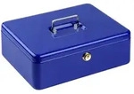 Geldkassette mit Messingstift-Zylinderschloss Universal CKS 167 Stahlblech blau...