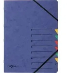 Ordnungsmappe EASY 24061-02 DIN A4 7 F&auml;cher Pressspann blau - blau