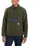 Herren Fleece-Jacke RELAXED FIT FLEECE PULLOVER, basil heather, Gr&ouml;&szlig;e M - gr&uuml;n - M