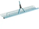combisystem-Rasenrechen, 60 cm breit - t&uuml;rkis