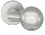 ABT-Knopf, auf Rosette 23 0846, Kugelform,VK8, aluminiumsilber eloxiert