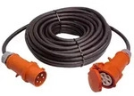 CEE-Verl&auml;ngerung 5m H07RN-F 5G1,5 Gummileitung CEE-Stecker+CEE-Kupplung 400V/16A